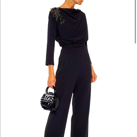 BADGLEY MISCHKA Embellished draped  jumpsuit - Picture 3 of 10